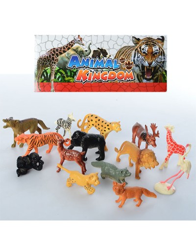 Набір з 12 диких тварин від 4 см, у пакеті 21,5х24х4,5см