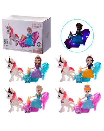 Карета 31х14х20 см музична зі світлом, звуком та рухомими деталями, у коробці 22,5х12,5х16 см