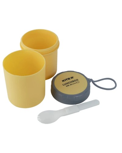 Ланчбокс круглий 450 мл жовтий, ТМ Kite