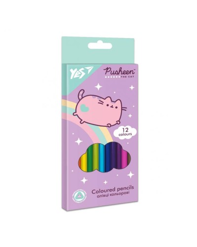 Олівці кольорові «Pusheen» на 12 кольорів, ТМ Yes
