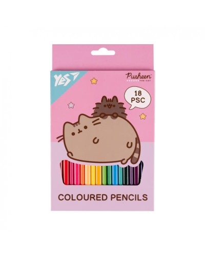 Олівці кольорові «Pusheen» на 18 кольорів, ТМ Yes