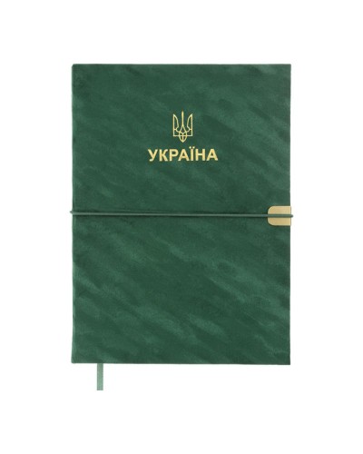 Щоденник датований «PATRIOT VELOUR 2026» A5 на 336 сторінок зелений, ТМ Buromax