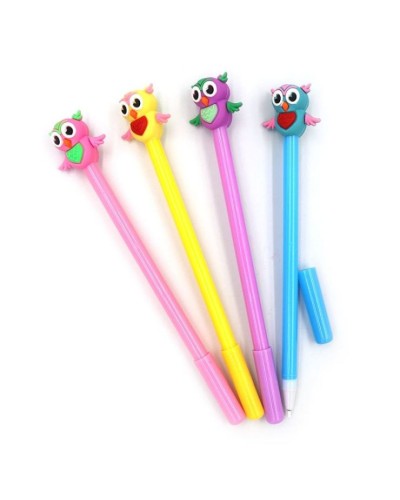 Ручка «Сова» гелева синя з іграшкою, в асортименті, ТМ J.Otten