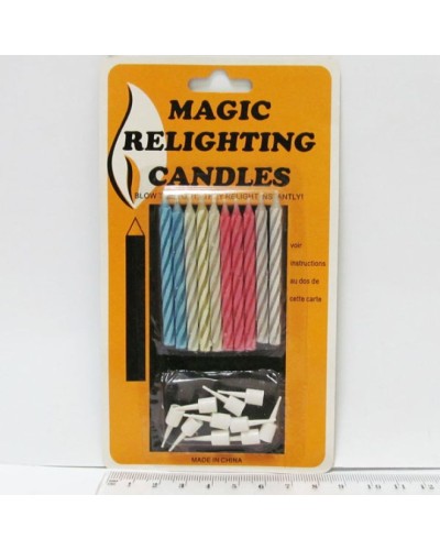Набір свічок для торта «Magic» незатухаючих з 10 штук по 5,5х0,4 см, в асортименті