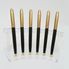 Ручка «Baixin» металева поворотна синя, корпус золото+чорний, TM Baixin