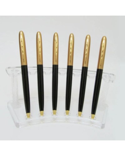 Ручка «Baixin» металева поворотна синя, корпус золото+чорний, TM Baixin