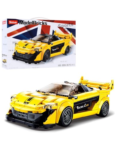 Конструктор «Гоночна машина» 17,2 см на 283 деталі з фігурками, у коробці 38х24х7 см, SLUBAN