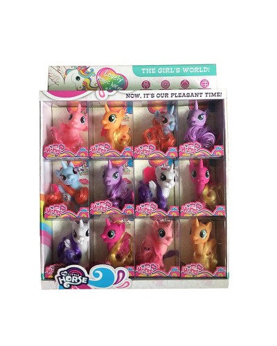 Єдиноріг 12 см з гребінцем, у коробці, в асортименті, 12 шт у дисплеї 40х50х6 см