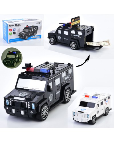 Машина-сейф «Поліція» 26 см з кодом, звуком та світлом, затягує купюри, на батарейці, в асортименті