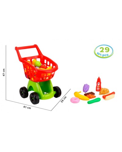 Візок для супермаркету з 29 аксесуарами, у сітці 41х29х47 см, ТМ Технок