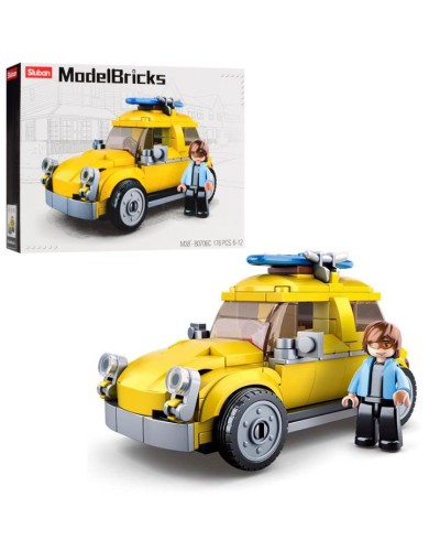 Конструктор «Машинка» 12 см на 176 деталей з фігуркою, у коробці 23,5х19х4,5 см, SLUBAN