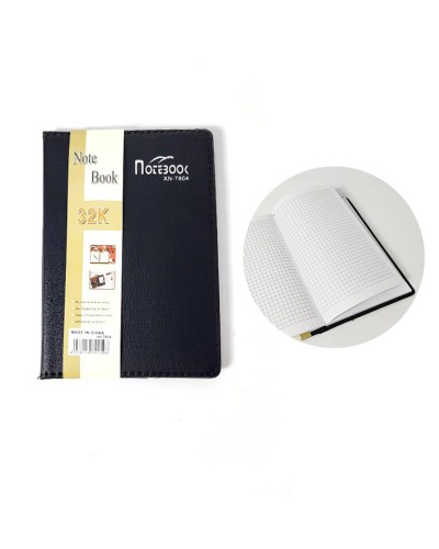 Блокнот 13х19 см на 72 аркуші у клітинку з обкладинкою зі шкірзаму, ТМ Leader