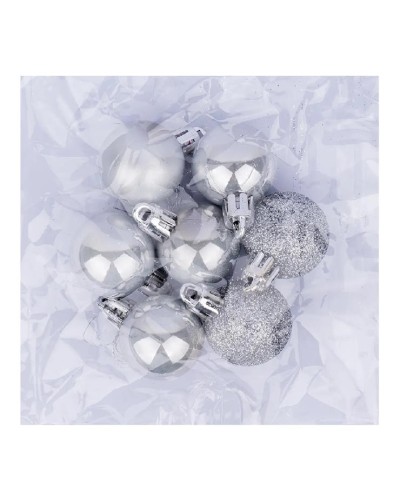 Набір новорічних кульок d 3 см сріблястих, 7 шт. в упаковці, ТМ Yes