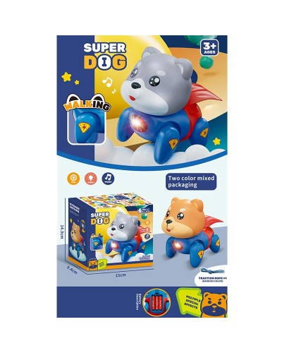 Песик 15 см музичний зі світлом, звуком та рухомими деталями, на батарейці, в асортименті, у коробці 15х9,4х14,3 см