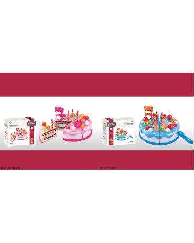 Набір продуктів «Торт» на липучках з аксесуарами, на батарейці, в асортименті, у коробці 18х6х16 см