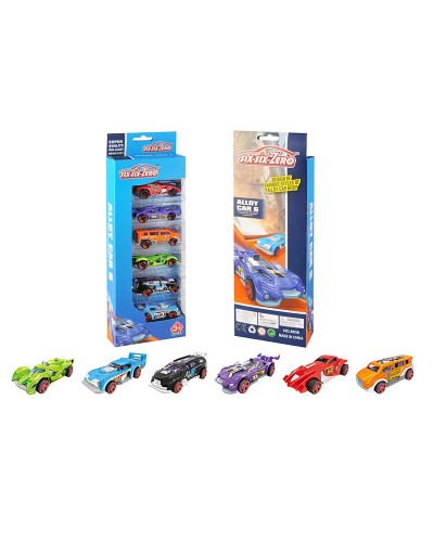 Набір з 6 металевих машин, у коробці 11х32,5х4 см