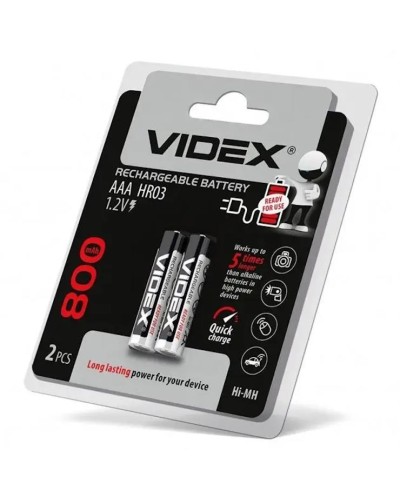 Акумулятор «VIDEX» R03, 2bl, 800 mAh Ni-MH