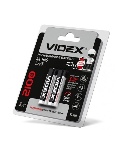 Акумулятор «VIDEX» R06, 2bl, 2100 mAh Ni-MH