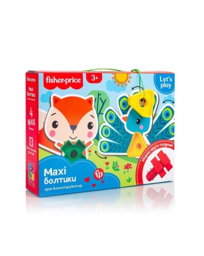 Гра-конструктор з болтами «Fisher-Price. Maxi-болтики», у коробці 27х6х20 см, ТМ Vlady Toys