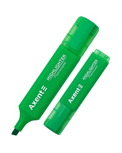 Маркер «Highlighter» клиноподібний 1-5 мм зелений, ТМ Axent