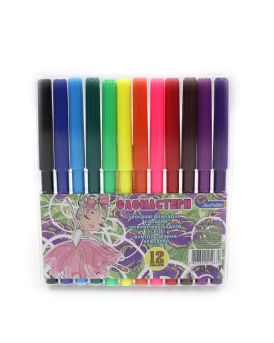 Фломастери «Балерина» на 12 кольорів у жорсткому ПВХ, ТМ J. Otten