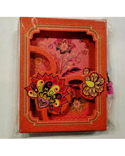 Блокнот «Квіти» на замочку 12,5х14,5 см на 45 аркушів у лінію, у коробці 13х15 см, ТМ J.Otten