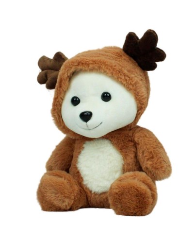 М`яка іграшка «Ведмедик-олень у капюшоні» 23х16х13 см, ПП Копиця