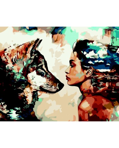 Картина за номерами «Погляд вовчиці», 40х50, ТМ ZiBi