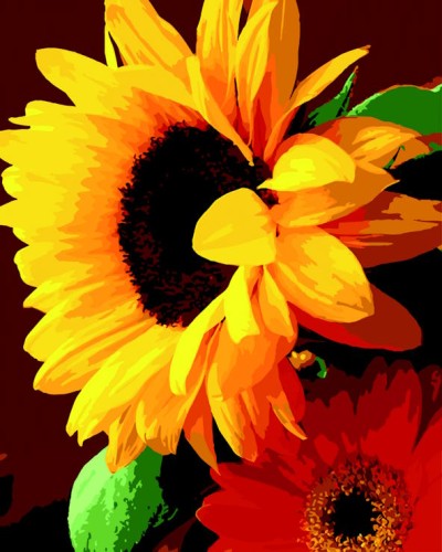 Картина за номерами «Соняшник та гербера» 40х50 см, ART Line