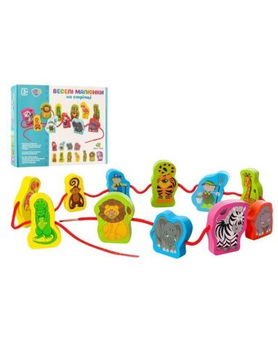 Шнурівка «Фігурки» дерев'яна, в асортименті, у коробці 29х21,5х3,5 см