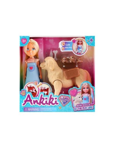 Лялька 13 см та собачка з цуценятами, у коробці 17,5х16х7 см