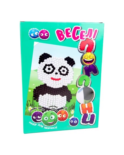 Набір для творчості «Веселі помпони. Панда», у коробці 30х22х2 см, ТМ Strateg