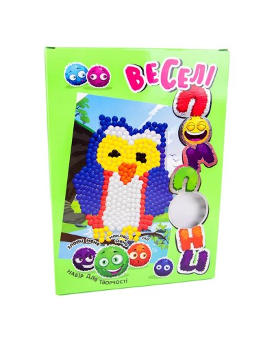 Набір для творчості «Веселі помпони. Сова», у коробці 30х22х2 см, ТМ Strateg