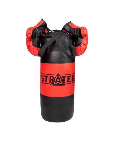 Боксерський набір «NEW»: рукавички та груша, червоно-чорний, у пакеті 55х21 см, ТМ Strateg