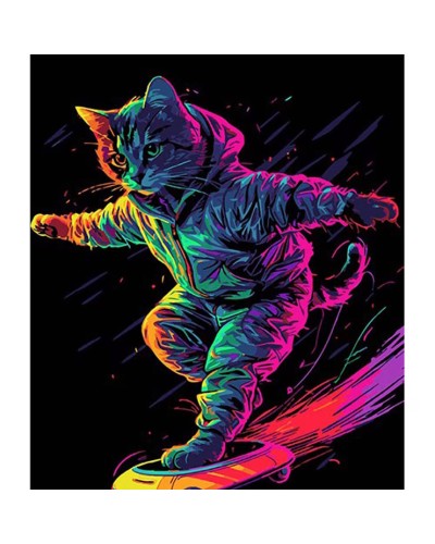 Картина за номерами «Кіт на скейті» 30х40 см, ТМ Strateg