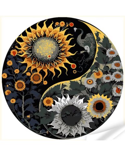 Картина за номерами на вінілі «Соняшник Інь-Ян» 30х40 см, ТМ Strateg