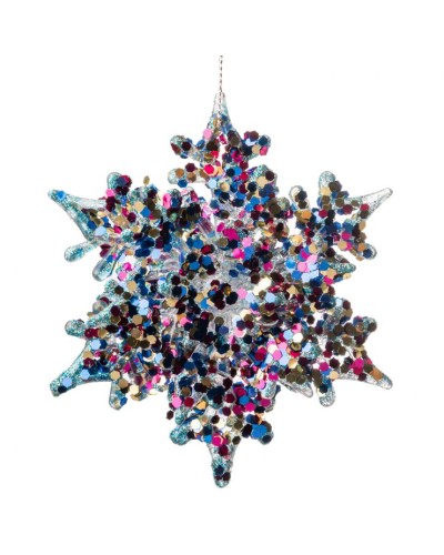 Підвіска декоративна 3D «Сніжинка» 11 см пластикова, Novogod'ko