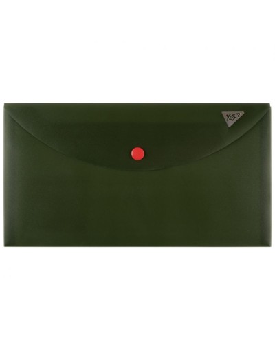Папка-конверт «Fusion» А6 на кнопці темно-зелена, ТМ Yes