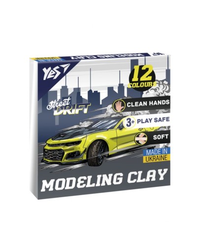 Пластилін «Drift King» на 12 кольорів зі стеком, 240 г, ТМ Yes