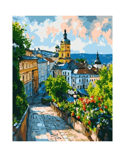 Картина за номерами «Затишний провулок» 40х50 см, SANTI