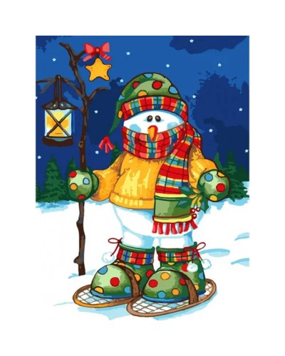Картина за номерами «Сніговик» 30х40 см, SANTI