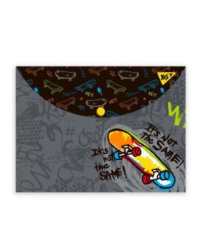 Папка-конверт «Skate boom» А4 на кнопці, ТМ YES