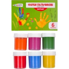 Фарби пальчикові із 6 кольорів, 40 мл, ТМ Гамма