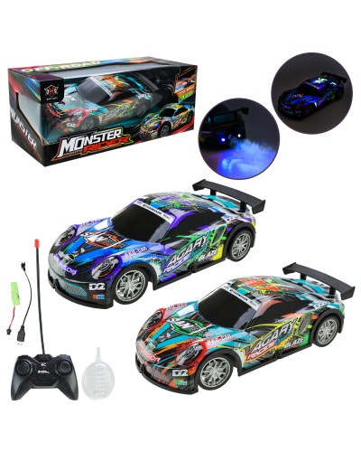 Машина 19см р/к на акумуляторі зі світлом, димом та USB, в асортименті, у коробці 27,5х12,5х11 см