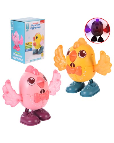 Курчатко 14 см музичне зі світлом, звуком, рухомоми деталями та українською озвучкою, на батарейці, в асортименті, у коробці 9,5х8х14,5 см