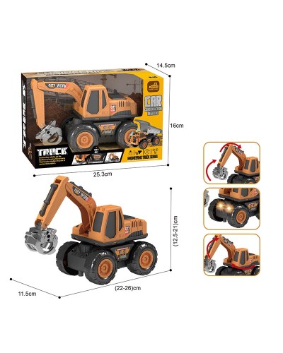 Будівельна техніка 22 см інерційна зі світлом та звуком, на батарейці, у коробці 25,3х16х14,5 см