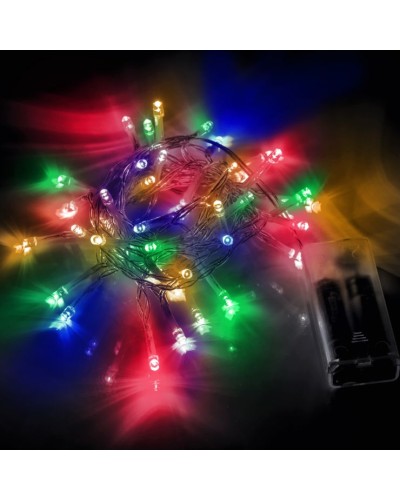 Електрогірлянда «Нитка» 2,8 м на 41 LED-лампочку різнокольорова на 1 статичний режим, на батарейках, Yes! Fun