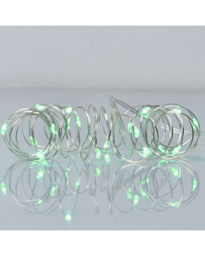 Електрогірлянда «Нитка» 2 м на 20 LED-лампочок на мідному дроті зелена, на батарейках , Yes! Fun