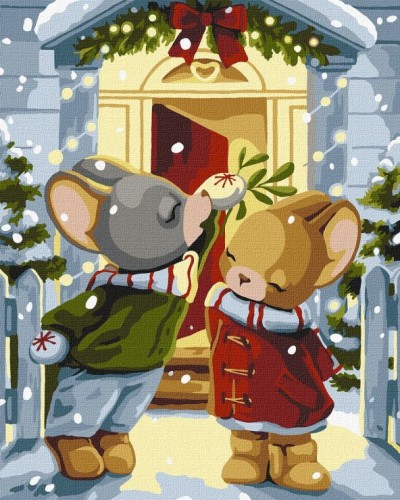 Картина за номерами «Під омелою» 40х50 см, ТМ Ідейка