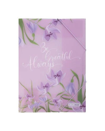 Папка «ARABESKI» А4 на гумках з матового напівпрозорого пластику, лавандова, ТМ Buromax